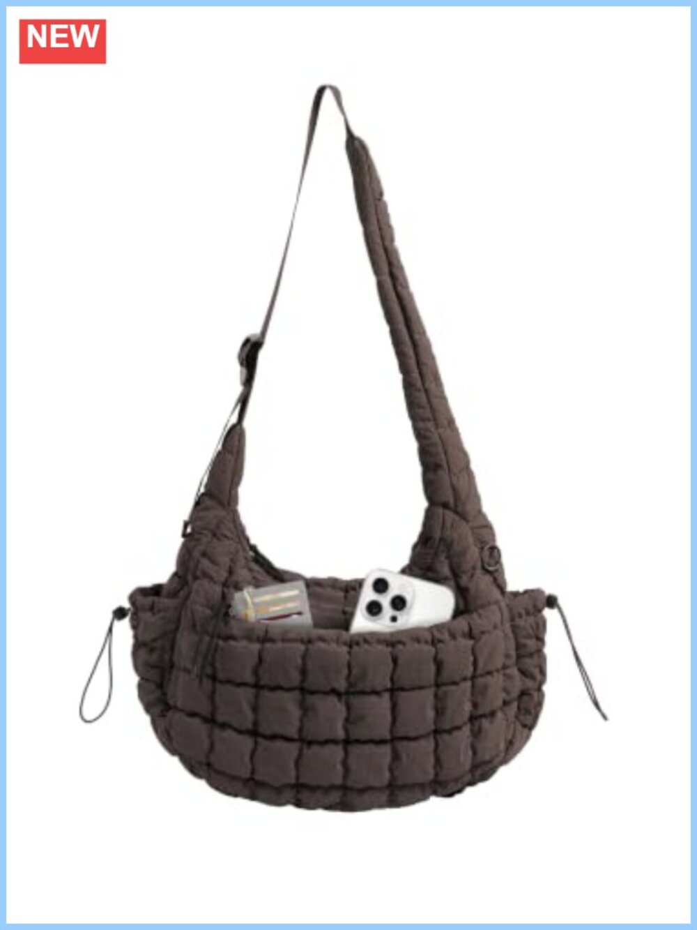 Quilted Nylon Tote Bag Large Capacity Crossbody Shoulder Hobo Purse